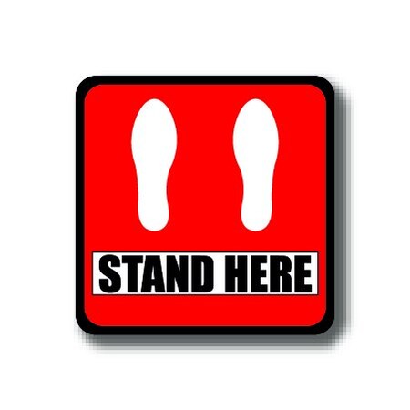 Ergomat 6in SQUARE SIGNS Stand Here DSV-SIGN 36 #2915 -UEN